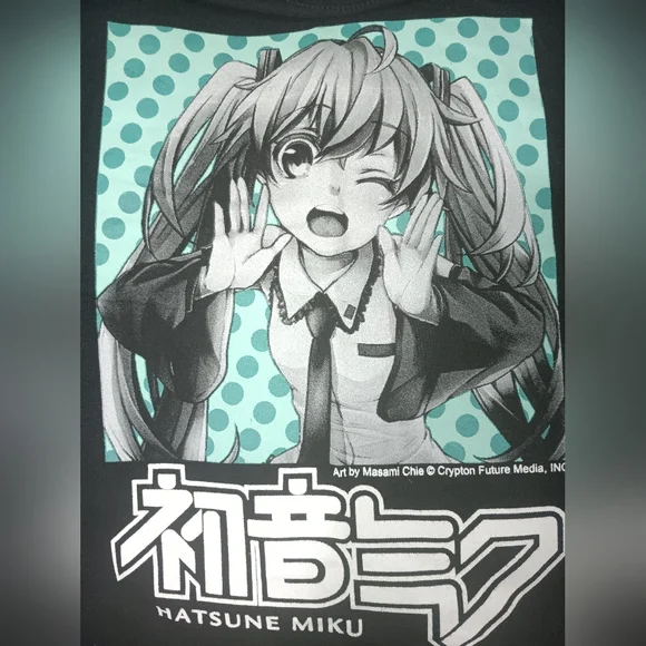 Hatsune Miku Black Kids' T-Shirt - Picture 4 of 5